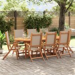 vidaXL Chaises pliables de jardin lot de 8 bois d'acacia et textilène