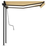 vidaXL Auvent automatique capteur de vent LED 3 5x2 5 m Jaune et blanc