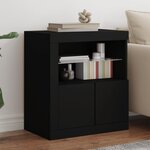vidaXL Buffet avec lumières LED noir 60 5x37x67 cm