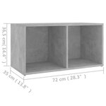 vidaXL Meuble TV gris béton 72x35x36 5 cm bois d’ingénierie