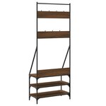 vidaXL Porte-vêtements et rangement des chaussures chêne marron