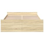 vidaXL Cadre de lit et tiroirs chêne sonoma 120x200 cm bois ingénierie