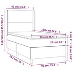 vidaXL Sommier à lattes de lit et matelas Gris clair 90x190 cm Velours