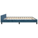 vidaXL Cadre de lit avec tête de lit Bleu foncé 160x200 cm Velours
