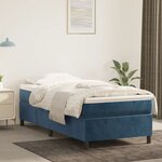 vidaXL Sommier à lattes de lit avec matelas Bleu foncé 90x200 cm