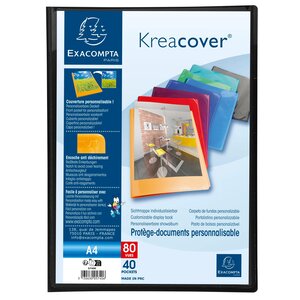 Protège document personnalisable PP Kreacover 80 vues Coloris Aléatoire x 12 EXACOMPTA