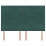 vidaXL Tête de Lit Design Blocs en Diamant Verte Foncée 144 cm Velours