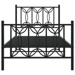 vidaXL Cadre de lit métal avec tête de lit/pied de lit noir 75x190 cm