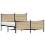 vidaXL Cadre de lit métal avec tête de lit et pied de lit 137x190 cm