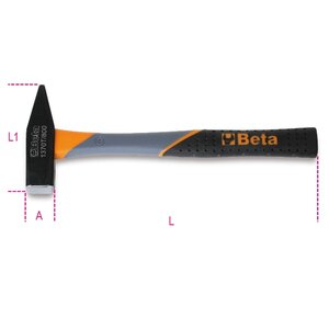 Beta Tools Marteau de mécanicien 1370T 1000 Manche en fibre 36 cm