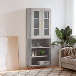 vidaXL Buffet haut Sonoma gris 69 5x34x180 cm Bois d'ingénierie