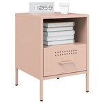 vidaXL Table de chevet rose 36x39x50 5 cm acier laminé à froid