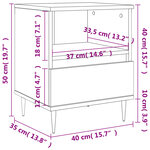 vidaXL Tables de chevet 2 Pièces blanc 40x35x50 cm bois d’ingénierie