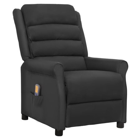 vidaXL Fauteuil de massage Noir Similicuir