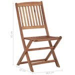 vidaXL Chaises pliables de jardin 4 Pièces avec coussins Bois d'acacia