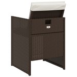 vidaXL Chaises de jardin avec coussins lot de 4 marron résine tressée