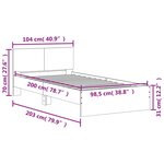vidaXL Cadre de lit avec tête de lit et lumières LED blanc 100x200 cm