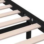 vidaXL Cadre de lit Noir 135x190 cm Double Bois massif