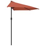 vidaXL Parasol de balcon et mât en aluminium Terre cuite 300x155x223cm