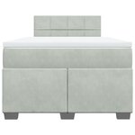 vidaXL Sommier à lattes de lit et matelas Gris clair 120x200cm Velours