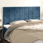 vidaXL Têtes de lit 4 Pièces Bleu foncé 90x5x78/88 cm Velours