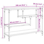 vidaXL Table console sonoma gris 100x30x75 cm bois d'ingénierie