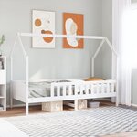 vidaXL Cadre de lit d'enfants forme de maison 90x200cm bois massif pin