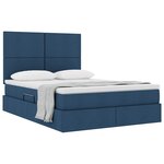 vidaXL Lit avec rangement et matelas Bleu 140 x 200 cm Polyester