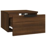 vidaXL Table de chevet murale Chêne marron 34x30x20 cm
