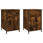 vidaXL Tables de chevet 2 Pièces chêne fumé 40x42x60 cm bois d'ingénierie