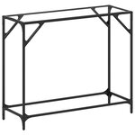 vidaXL Table console avec dessus en verre transparent 98x35x81cm acier