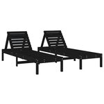 vidaXL Chaises longues lot de 2 noir 199 5x60x74 cm bois massif de pin