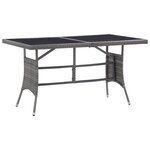 vidaXL Table de jardin Gris 140x80x74 cm Résine tressée