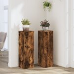 vidaXL Supports pour plantes 2 Pièces chêne fumé bois d'ingénierie