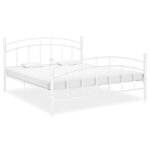 vidaXL Cadre de lit sans matelas blanc métal 140x200 cm