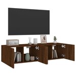 vidaXL Meubles TV muraux lumières LED 2 Pièces chêne marron 60x35x31 cm