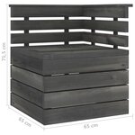 vidaXL Salon palette de jardin 12 Pièces Bois de pin massif Gris foncé