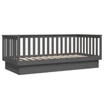 vidaXL Lit de jour Gris 100x200 cm Bois de pin massif