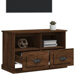vidaXL Meuble TV chêne marron 80x35x50 cm bois d'ingénierie