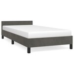 vidaXL Cadre de lit avec tête de lit Gris foncé 100x200 cm Velours