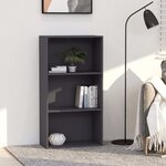vidaXL Bibliothèque à 3 niveaux Gris 60x30x114 cm Aggloméré