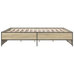vidaXL Cadre de lit chêne sonoma 200x200 cm bois d'ingénierie et métal