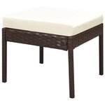 vidaXL Salon de jardin 6 Pièces avec coussins Résine tressée Marron