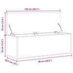 vidaXL Boîte de rangement noir 102x35x35 cm bois d'ingénierie