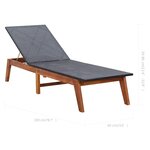 vidaXL Chaise longue et coussin Résine tressée et bois d'acacia massif