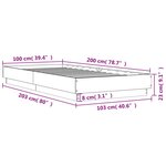 vidaXL Cadre de lit avec lumières LED chêne fumé 100x200 cm
