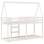 vidaXL Lit superposé avec toit blanc 90x190 cm bois massif de pin