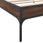 vidaXL Cadre de lit chêne marron 75x190 cm bois d'ingénierie et métal