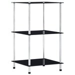 vidaXL Étagère 3 niveaux Noir 40x40x67 cm Verre trempé
