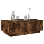 vidaXL Table basse avec LED infini chêne fumé 116x69x40 cm